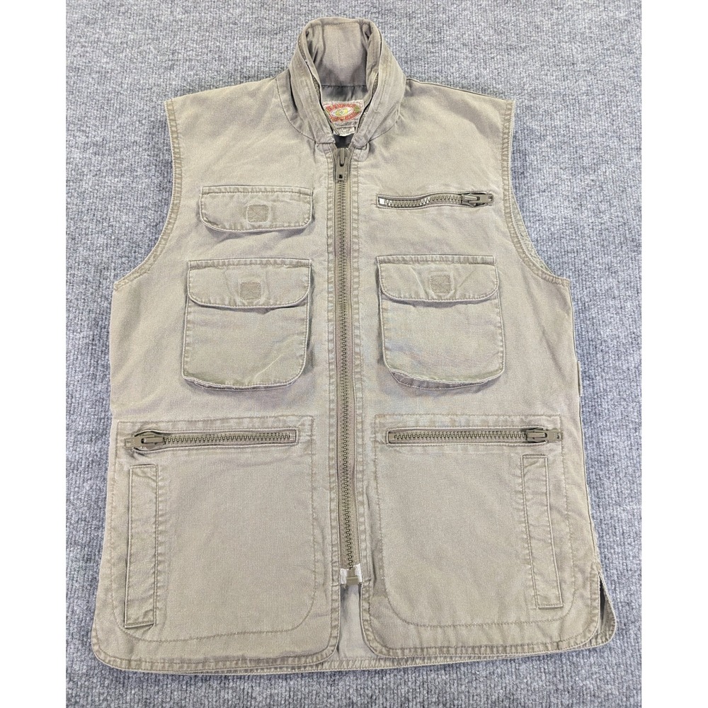 Vintage Banana Republic Guide Safari Vest Mens XS Olive Green Cotton Utility